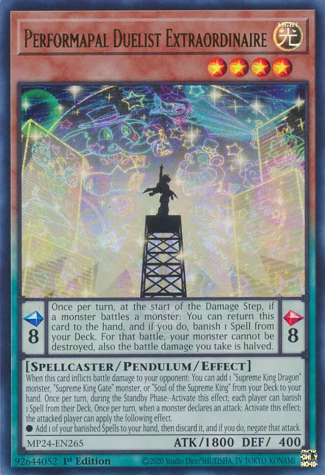 Performapal Duelist Extraordinaire [MP24-EN265] Ultra Rare | The Time Vault CA