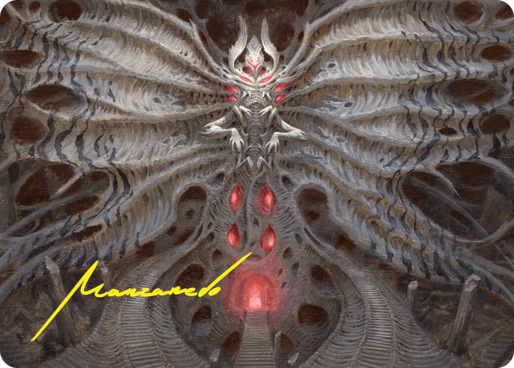 Valgavoth, Terror Eater Art Card (Gold-Stamped Signature) [Duskmourn: House of Horror Art Series] | The Time Vault CA