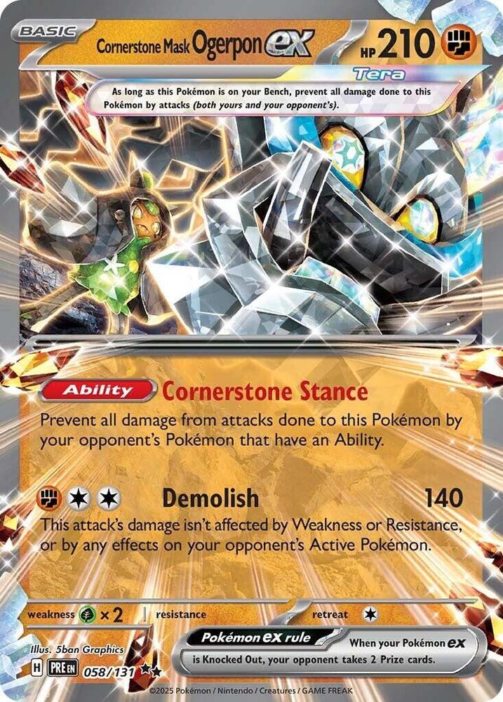 Cornerstone Mask Ogerpon ex (058/131) [Scarlet & Violet: Prismatic Evolutions] | The Time Vault CA