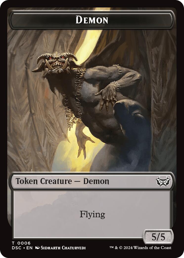 Demon // Bird Double-Sided Token [Duskmourn: House of Horror Commander Tokens] | The Time Vault CA