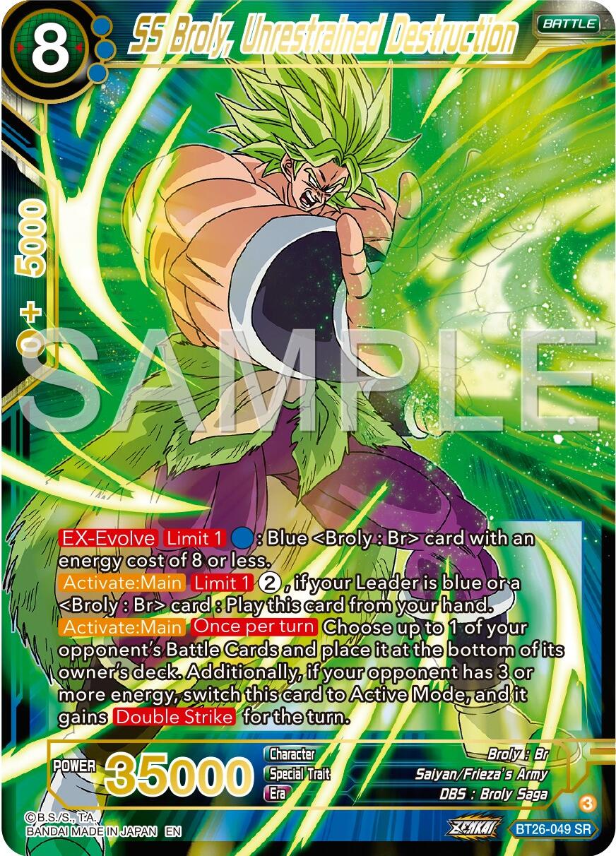 SS Broly, Unrestrained Destruction (BT26-049) [Ultimate Advent] | The Time Vault CA