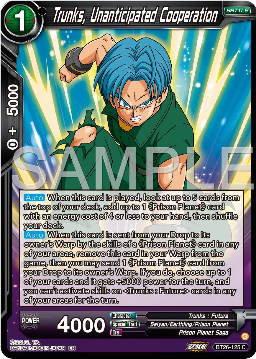 Trunks, Unanticipated Cooperation (BT26-125) [Ultimate Advent] | The Time Vault CA