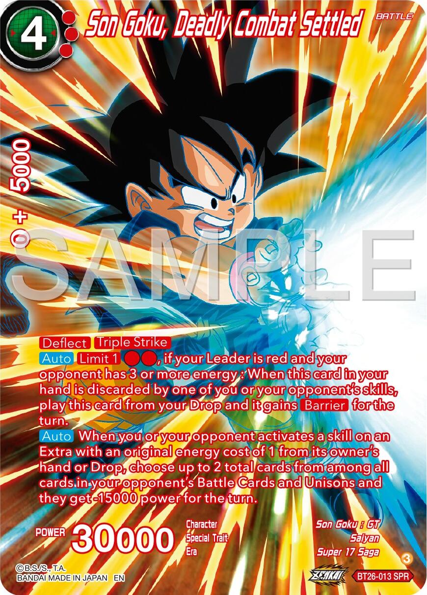 Son Goku, Deadly Combat Settled (SPR) (BT26-013) [Ultimate Advent] | The Time Vault CA