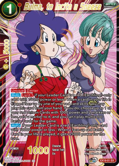 Bulma, to Incite a Sneeze (EX19-01) [Special Anniversary Set 2021] | The Time Vault CA