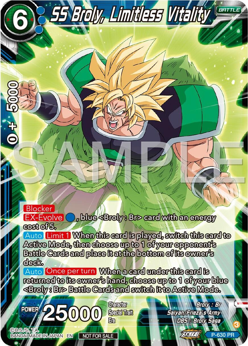 SS Broly, Limitless Vitality (Zenkai Series Tournament Pack Vol.9) (P-630) [Promotion Cards] | The Time Vault CA