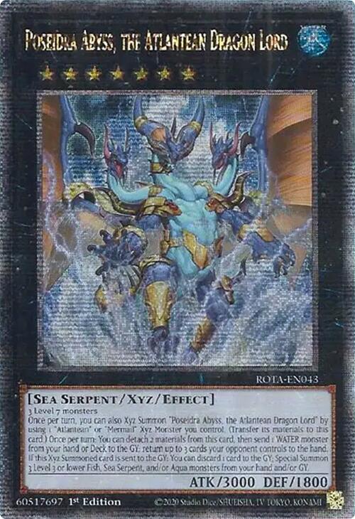 Poseidra Abyss, the Atlantean Dragon Lord (Quarter Century Secret Rare) [ROTA-EN043] Quarter Century Secret Rare | The Time Vault CA