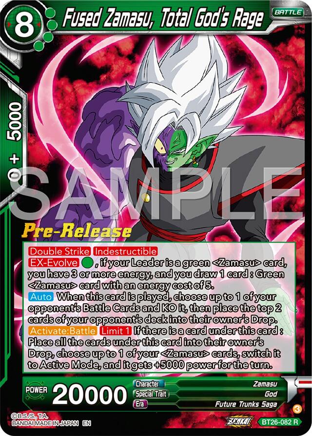 Fused Zamasu, Total God's Rage (BT26-082) [Ultimate Advent Prerelease Promos] | The Time Vault CA