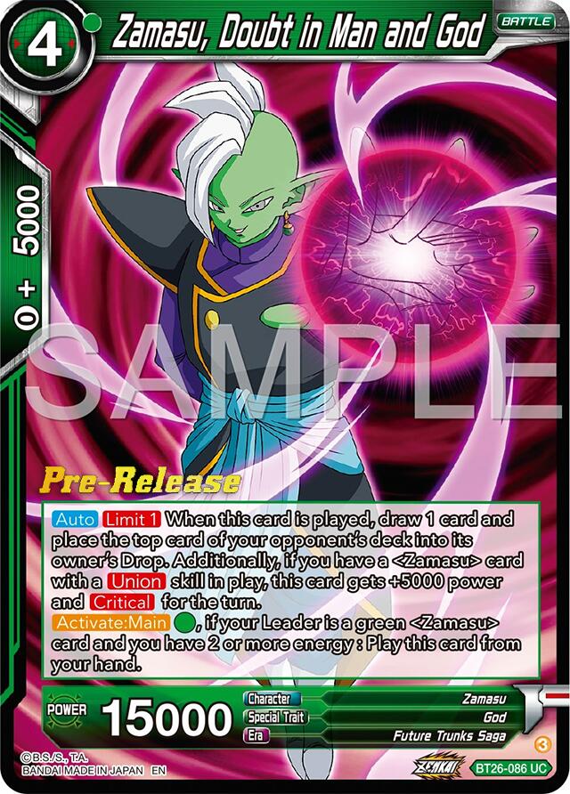 Zamasu, Doubt in Man and God (BT26-086) [Ultimate Advent Prerelease Promos] | The Time Vault CA