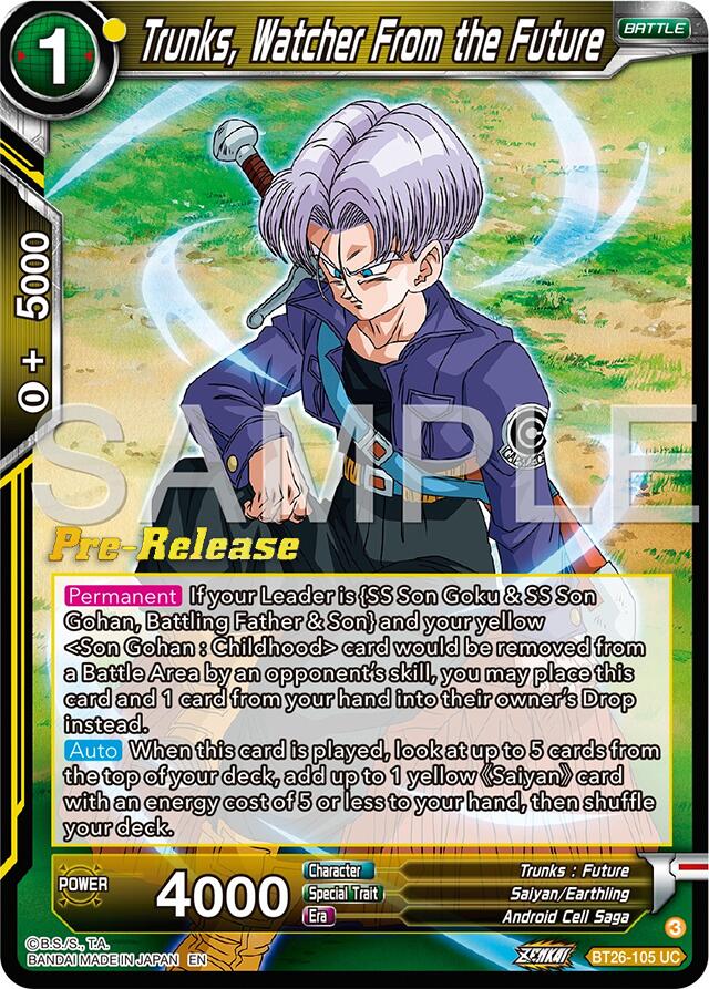 Trunks, Watcher From the Future (BT26-105) [Ultimate Advent Prerelease Promos] | The Time Vault CA