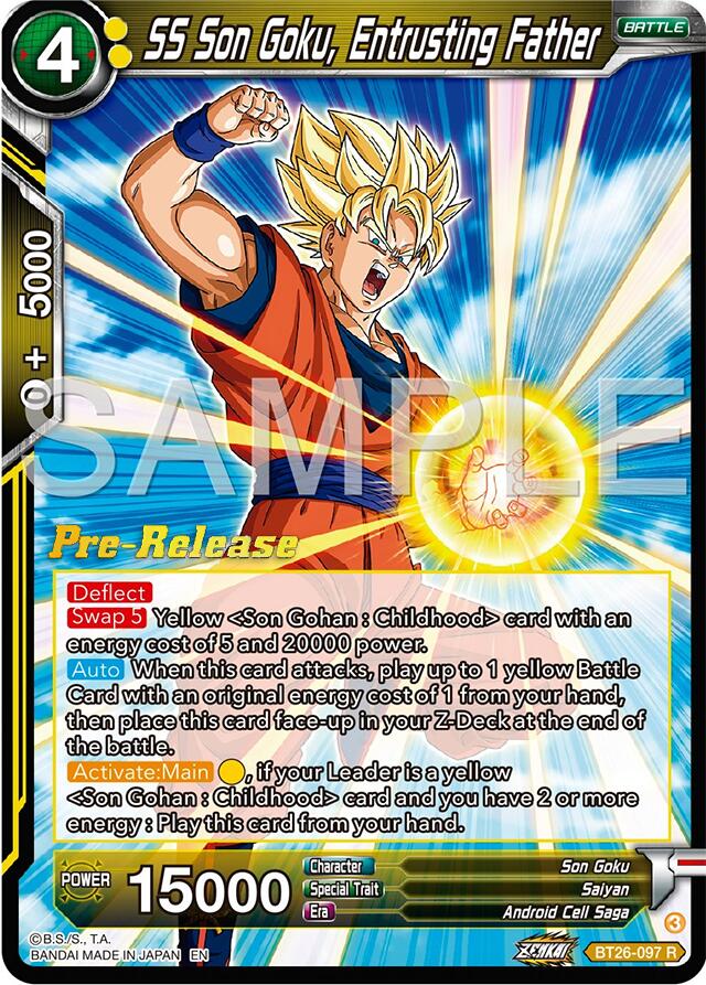 SS Son Goku, Entrusting Father (BT26-097) [Ultimate Advent Prerelease Promos] | The Time Vault CA