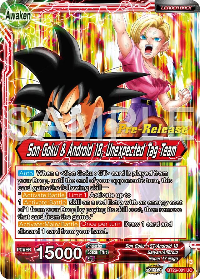 Son Goku // Son Goku & Android 18, Unexpected Tag Team (BT26-001) [Ultimate Advent Prerelease Promos] | The Time Vault CA