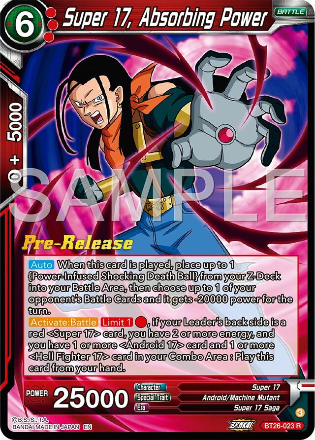 Super 17, Absorbing Power (BT26-023) [Ultimate Advent Prerelease Promos] | The Time Vault CA