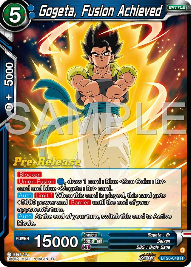 Gogeta, Fusion Achieved (BT26-048) [Ultimate Advent Prerelease Promos] | The Time Vault CA