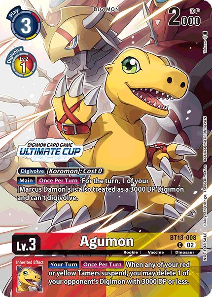 Agumon [BT13-008] (Ultimate Cup 2024) [Versus Royal Knights Booster] | The Time Vault CA