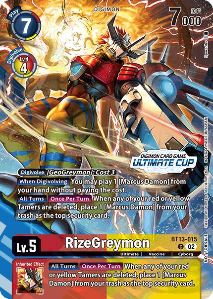 RizeGreymon [BT13-015] (Ultimate Cup 2024) [Versus Royal Knights Booster] | The Time Vault CA