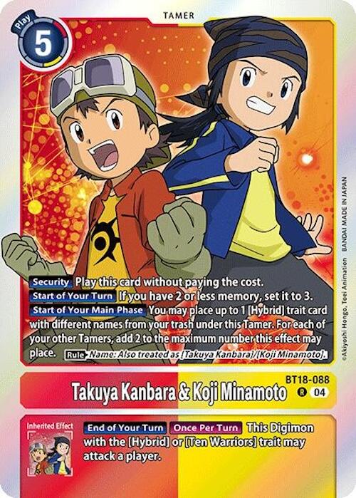 Takuya Kanbara & Koji Minamoto [BT18-088] [Release Special Booster 2.0] | The Time Vault CA