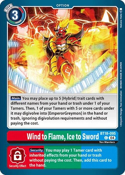 Wind to Flame, Ice to Sword [BT18-095] [Release Special Booster 2.0] | The Time Vault CA