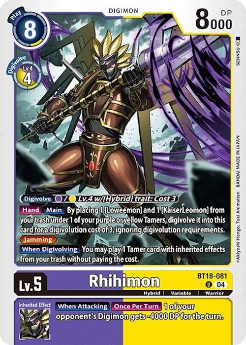 Rhihimon [BT18-081] [Release Special Booster 2.0] | The Time Vault CA