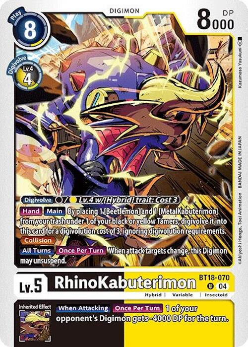 RhinoKabuterimon [BT18-070] [Release Special Booster 2.0] | The Time Vault CA