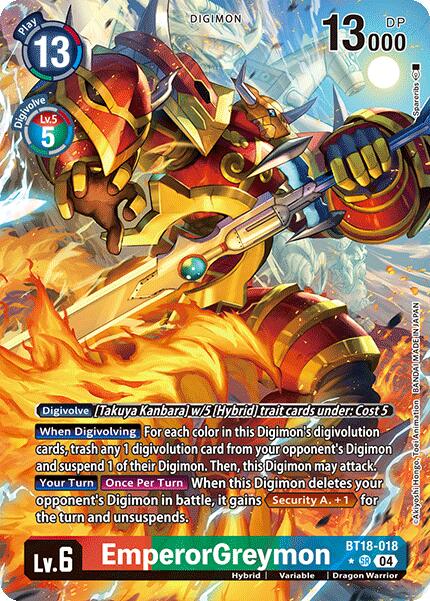 EmperorGreymon [BT18-018] (Alternate Art) [Release Special Booster 2.0] | The Time Vault CA