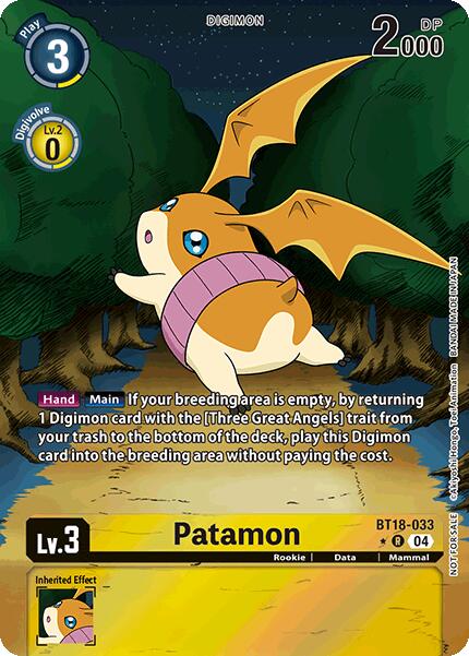 Patamon [BT18-033] (Release Special Booster 2.0: Box Promotion Pack) [Release Special Booster 2.0] | The Time Vault CA