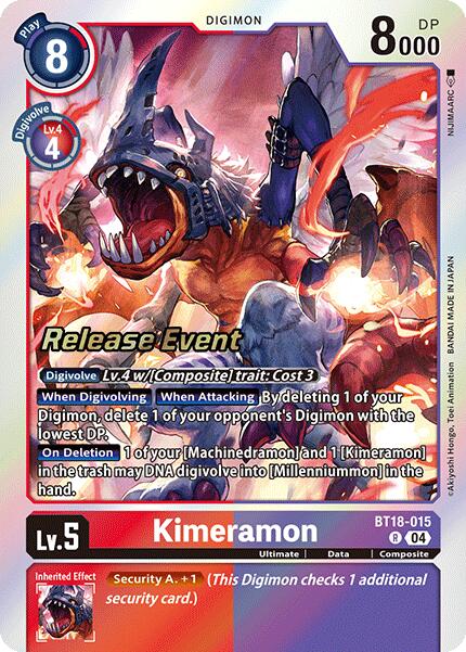 Kimeramon [BT18-015] [Release Special Booster 2.0 Pre-Release Cards] | The Time Vault CA