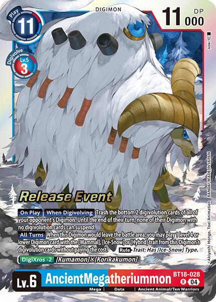 AncientMegatheriummon [BT18-028] [Release Special Booster Ver.2.0 Pre-Release Cards] | The Time Vault CA