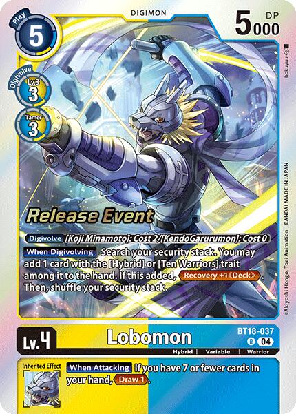 Lobomon [BT18-037] [Release Special Booster Ver.2.0 Pre-Release Cards] | The Time Vault CA