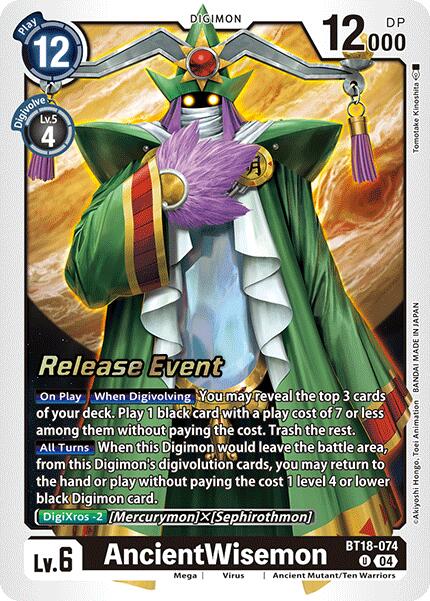 AncientWisemon [BT18-074] [Release Special Booster Ver.2.0 Pre-Release Cards] | The Time Vault CA