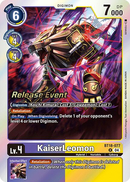 KaiserLeomon [BT18-077] [Release Special Booster 2.0 Pre-Release Cards] | The Time Vault CA