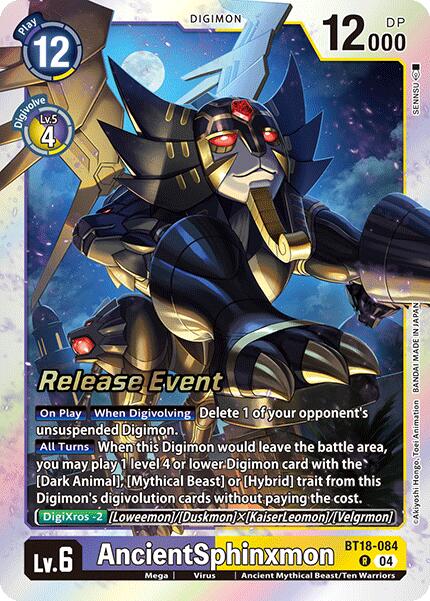 AncientSphinxmon [BT18-084] [Release Special Booster Ver.2.0 Pre-Release Cards] | The Time Vault CA