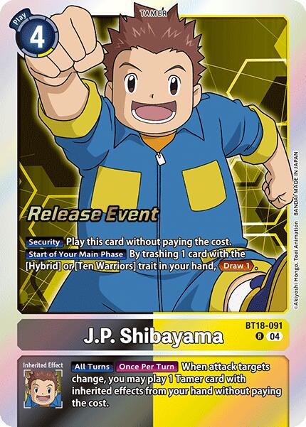 J.P. Shibayama [BT18-091] [Release Special Booster 2.0 Pre-Release Cards] | The Time Vault CA