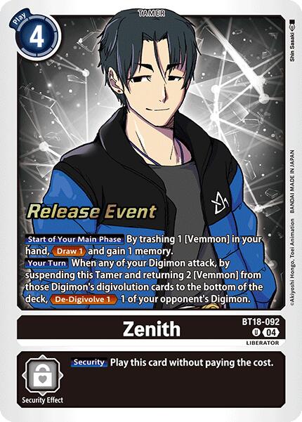 Zenith [BT18-092] [Release Special Booster 2.0 Pre-Release Cards] | The Time Vault CA