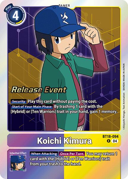 Koichi Kimura [BT18-094] [Release Special Booster 2.0 Pre-Release Cards] | The Time Vault CA