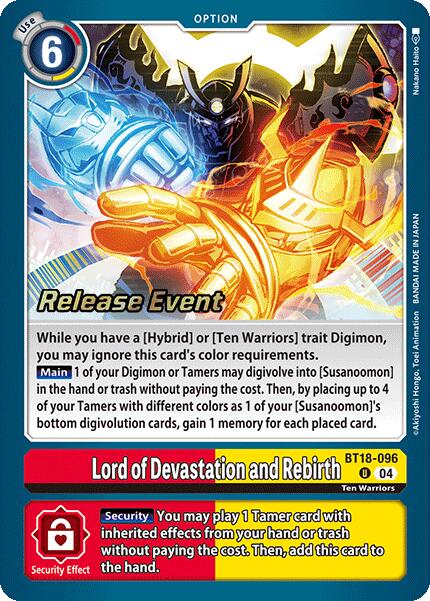 Lord of Devastation and Rebirth [BT18-096] [Release Special Booster Ver.2.0 Pre-Release Cards] | The Time Vault CA