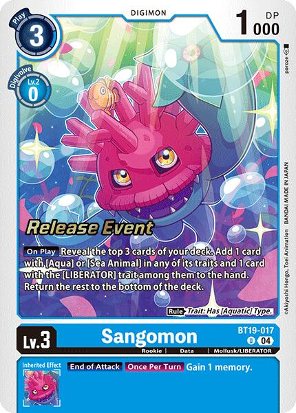 Sangomon [BT19-017] [Release Special Booster Ver.2.0 Pre-Release Cards] | The Time Vault CA