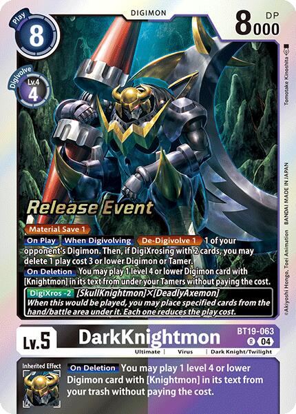 DarkKnightmon [BT19-063] [Release Special Booster 2.0 Pre-Release Cards] | The Time Vault CA