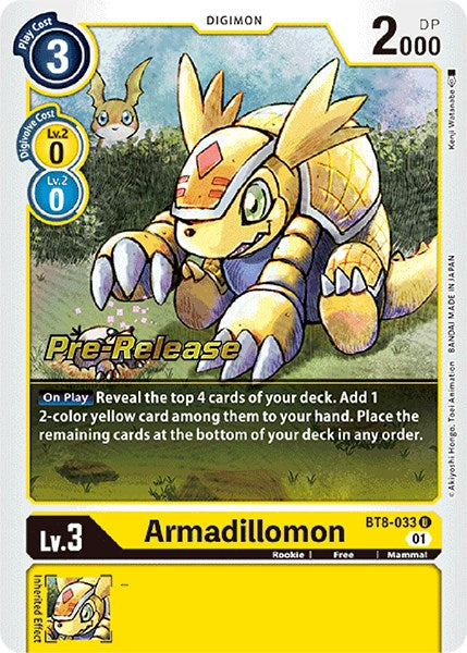 Armadillomon [BT8-033] [New Awakening Pre-Release Cards] | The Time Vault CA