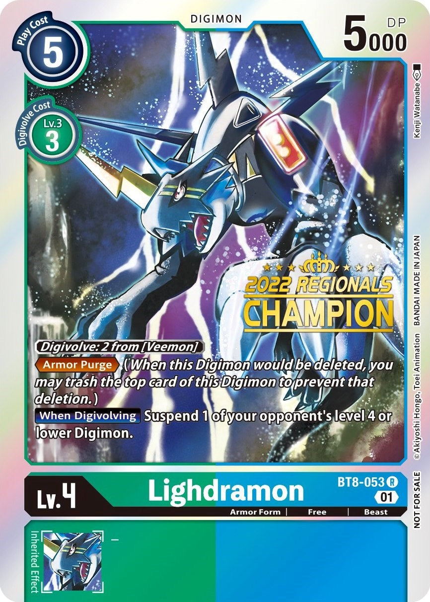 Lighdramon [BT8-053] (2022 Championship Offline Regional) (Online Champion) [New Awakening Promos] | The Time Vault CA