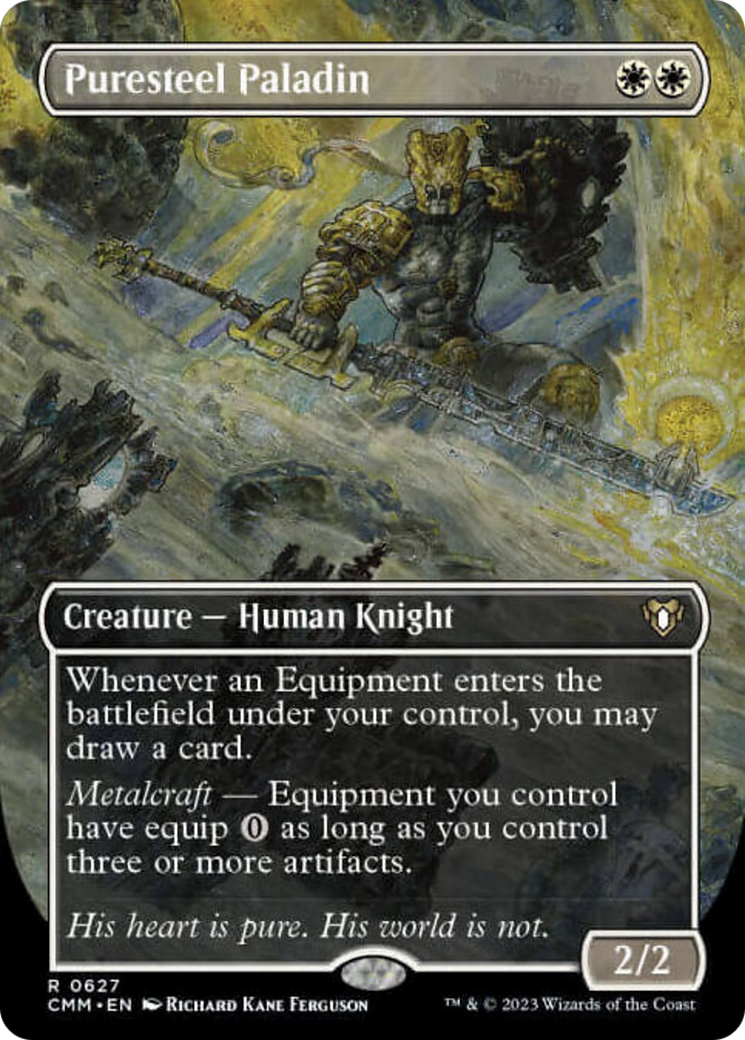 Puresteel Paladin (Borderless Alternate Art) [Commander Masters] | The Time Vault CA