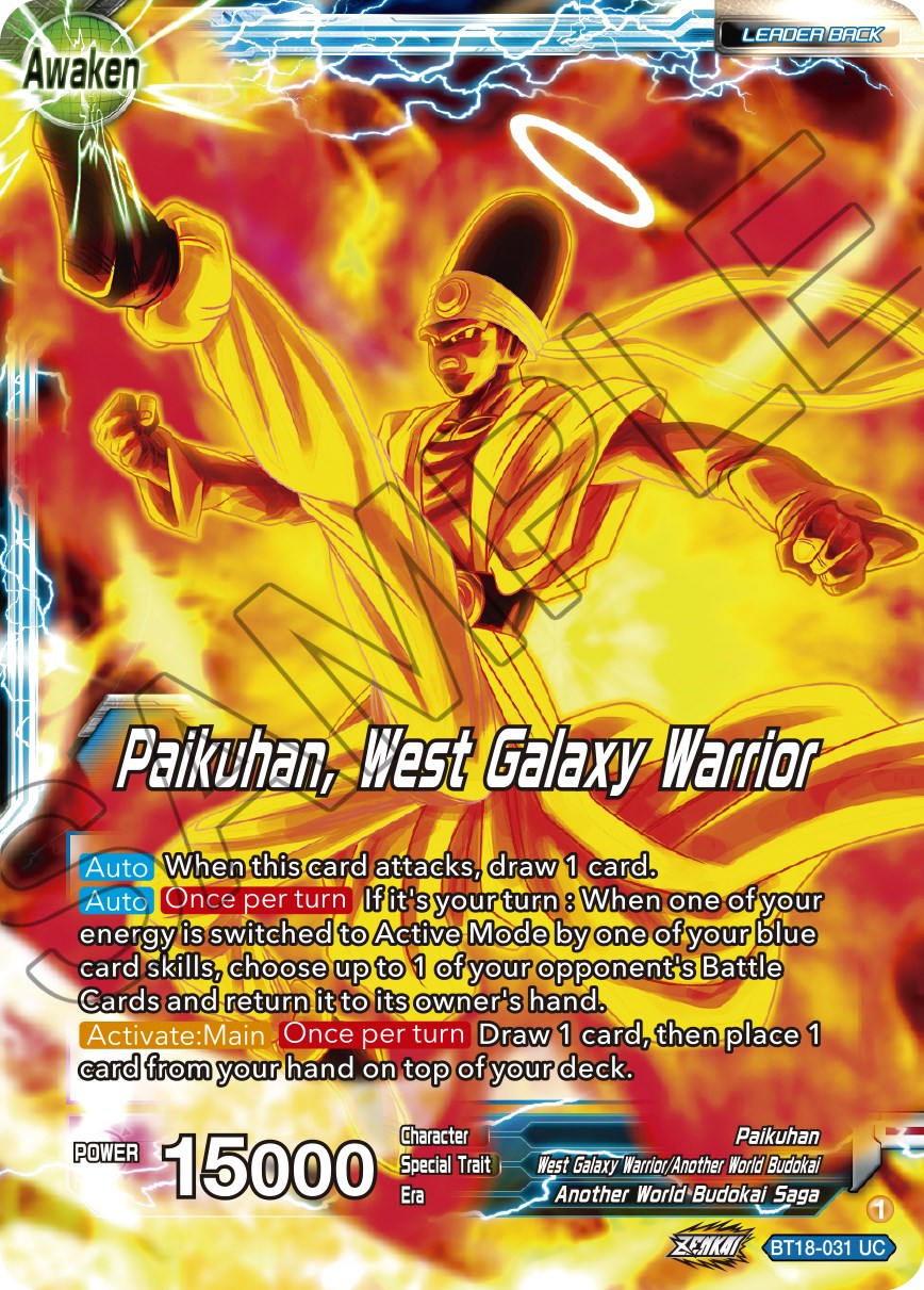 Paikuhan // Paikuhan, West Galaxy Warrior (BT18-031) [Dawn of the Z-Legends] | The Time Vault CA