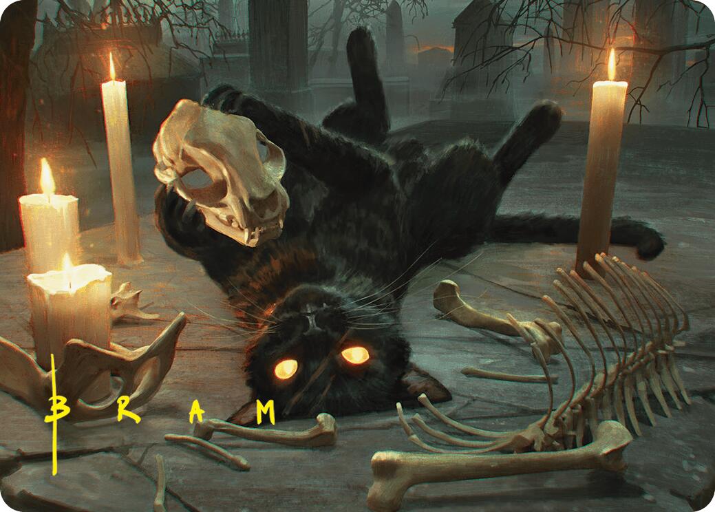 Nine-Lives Familiar Art Card (8/54) (Gold-Stamped Signature) [Foundations Art Series] | The Time Vault CA