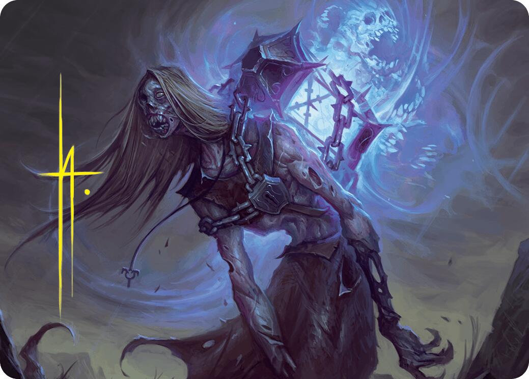 Soul-Shackled Zombie Art Card (9/54) (Gold-Stamped Signature) [Foundations Art Series] | The Time Vault CA