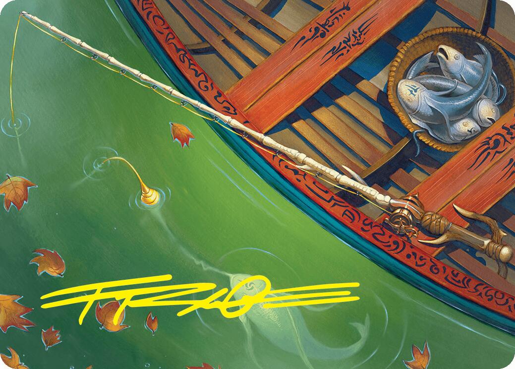 Fishing Pole Art Card (18/54) (Gold-Stamped Signature) [Foundations Art Series] | The Time Vault CA