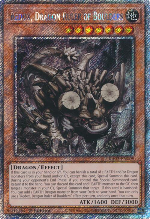 Redox, Dragon Ruler of Boulders (Platinum Secret Rare) [RA03-EN008] Platinum Secret Rare | The Time Vault CA