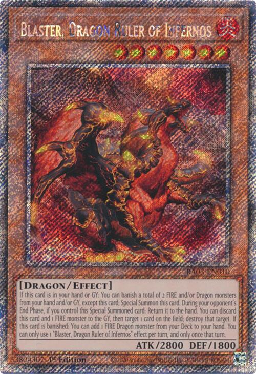 Blaster, Dragon Ruler of Infernos (Platinum Secret Rare) [RA03-EN010] Platinum Secret Rare | The Time Vault CA