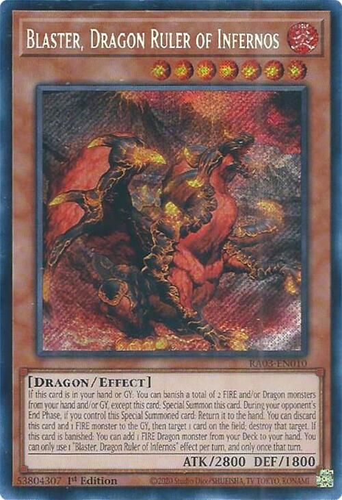 Blaster, Dragon Ruler of Infernos (Secret Rare) [RA03-EN010] Secret Rare | The Time Vault CA