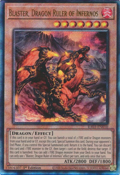 Blaster, Dragon Ruler of Infernos (UTR) [RA03-EN010] Prismatic Ultimate Rare | The Time Vault CA