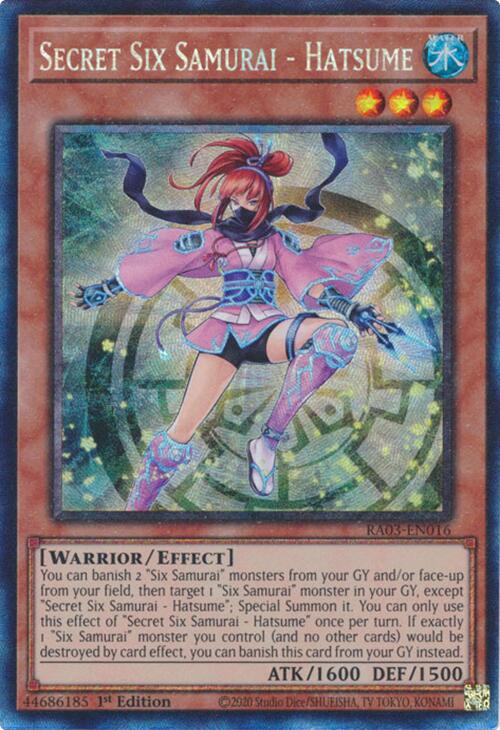 Secret Six Samurai - Hatsume (CR) [RA03-EN016] Prismatic Collector's Rare | The Time Vault CA
