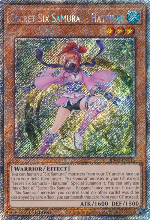 Secret Six Samurai - Hatsume (Platinum Secret Rare) [RA03-EN016] Platinum Secret Rare | The Time Vault CA